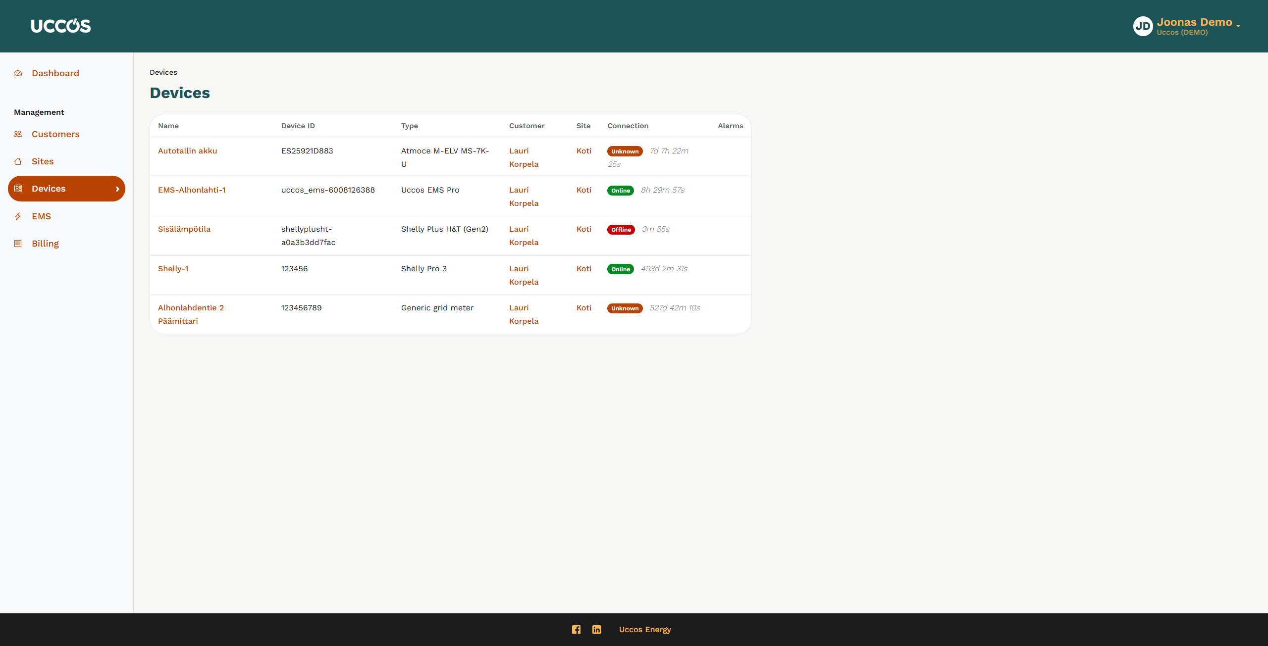 Screenshot of the design system in use